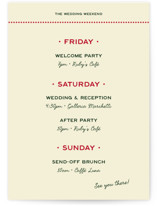 Trattoria Petite Wedding Weekend Itinerary Cards