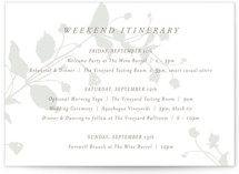 Autumnal Petite Wedding Weekend Itinerary Cards