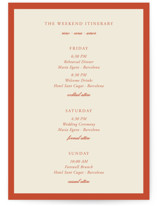 Borders Petite Wedding Weekend Itinerary Cards