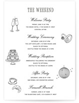 Formal Minimalist Petite Wedding Weekend Itinerary Cards