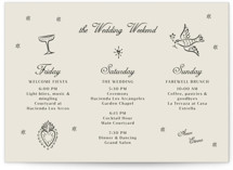 Milagro Petite Wedding Weekend Itinerary Cards