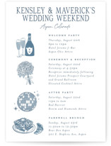 Mountain Toile Petite Wedding Weekend Itinerary Cards