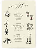 Vintage Lovers Petite Wedding Weekend Itinerary Cards