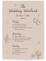 Desert Dreams Petite Wedding Weekend Itinerary Cards