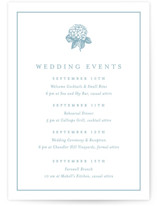 Hydrangea bloom Petite Wedding Weekend Itinerary Cards