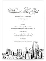New York Skyline Petite Wedding Weekend Itinerary Cards