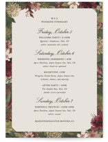 Verdant Petite Wedding Weekend Itinerary Cards