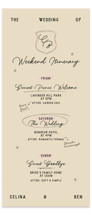 Tall Wedding Weekend Itinerary Cards