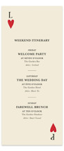 Tall Wedding Weekend Itinerary Cards