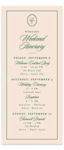 Tall Wedding Weekend Itinerary Cards
