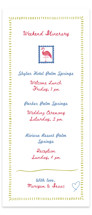 Retro Palm Springs Tall Wedding Weekend Itinerary Cards