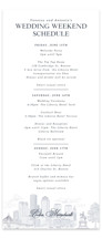 Boston Toile Tall Wedding Weekend Itinerary Cards