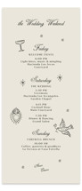 Milagro Tall Wedding Weekend Itinerary Cards