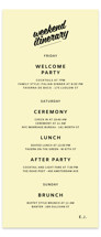 Courthouse Tall Wedding Weekend Itinerary Cards