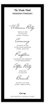 Hotel Tall Wedding Weekend Itinerary Cards