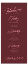 renaissance Tall Wedding Weekend Itinerary Cards