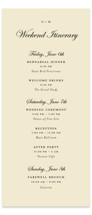 Everlasting Tall Wedding Weekend Itinerary Cards