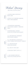 Vintage Blue Tall Wedding Weekend Itinerary Cards