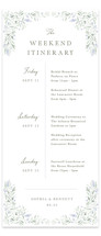 Delicate Vines Tall Wedding Weekend Itinerary Cards