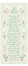 spring draped garland Tall Wedding Weekend Itinerary Cards