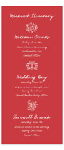 Love in Bloom Tall Wedding Weekend Itinerary Cards