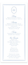 Constance Tall Wedding Weekend Itinerary Cards