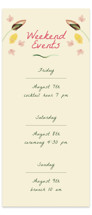 Romantic Tropical Wedding Tall Wedding Weekend Itinerary Cards