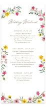 Wildflower Wreath Tall Wedding Weekend Itinerary Cards