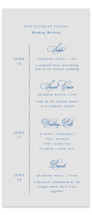 Amalfi Blue Tall Wedding Weekend Itinerary Cards