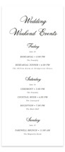 Chic Union Tall Wedding Weekend Itinerary Cards