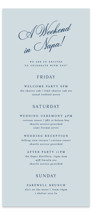Landscape Script Tall Wedding Weekend Itinerary Cards