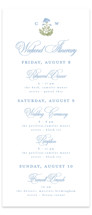 Patterned florals Tall Wedding Weekend Itinerary Cards