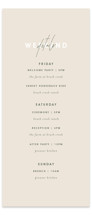 True North Tall Wedding Weekend Itinerary Cards