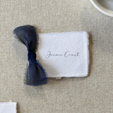 Handmade Paper Tag with Navy Blue Bow | Set of 10 | Custom Text Favor Tags