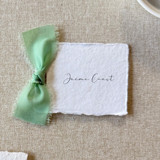 Handmade Paper Tag with Sage Green Bow | Set of 10 | Custom Text Favor Tags
