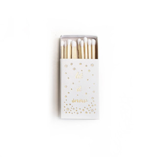 Let it Snow Matchbox, Gold on White Matchbooks and Matches