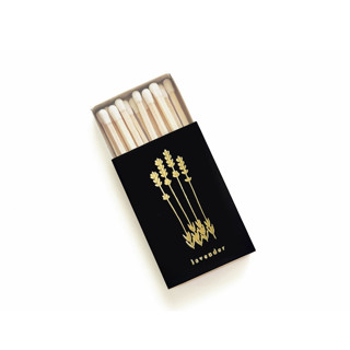 Lavender Matchbox, Gold on Black Matchbooks and Matches