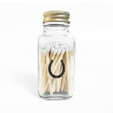 Lucky Horseshoe 2" White Match Jar Matchbooks and Matches