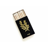 Sage Matchbox, Gold on Black Matchbooks and Matches