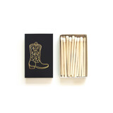 Cowboy Boot Matchbox | Gold on Chocolate Brown Matchbooks and Matches