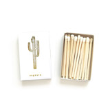 Saguaro Cactus Matchbox, Gold on White Matchbooks and Matches