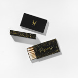 Pisces Matchboxes, Black and Gold, Pack of 4 Matchbooks and Matches