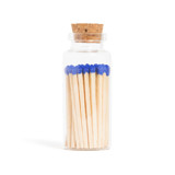 Royal Blue Matchsticks in Medium Corked Vial Matchbooks and Matches