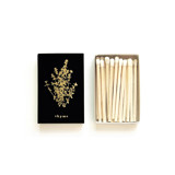 Thyme Matchbox, Gold on Black Matchbooks and Matches