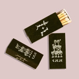 Kitschy Cocktail Hour Toasting Glasses Triangle Matchbox, set of 100 Matchbooks and Matches