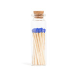 Royal Blue Matchsticks in Small Corked Vial Matchbooks and Matches