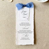Dusty Blue Dinner Menus with Name Cards | Handmade paper | Set Of 10 Menus