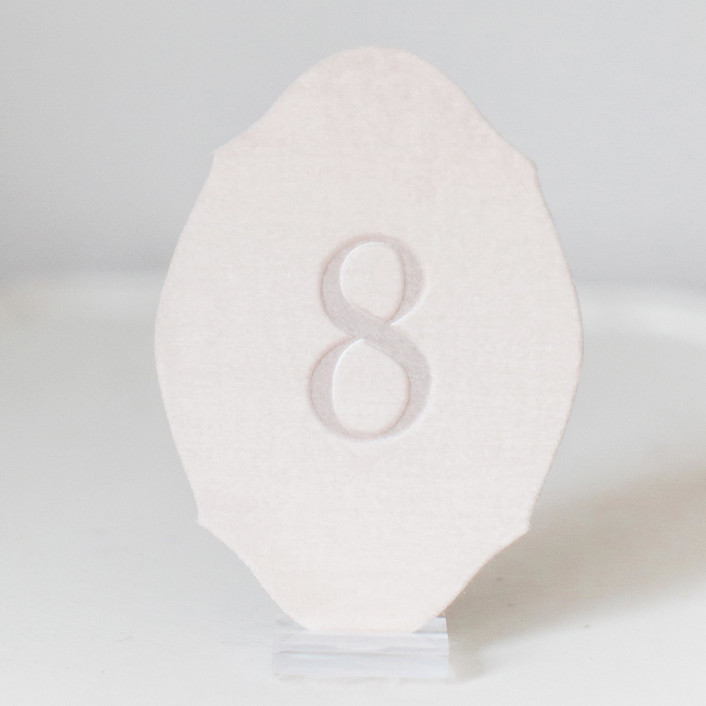 Oval Table Number - Blush Table Numbers by Velvet Raptor | Minted