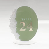 Oval Printed Acrylic Table Numbers w/ Gold Mirror Numbers Table Numbers