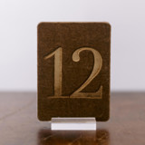 Double Sided Table Number - Small Rectangle - Gold Table Numbers